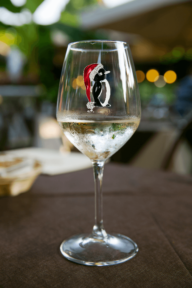 Winey Bitches Co Christmas Penguin Tipsy Sips! "Magnetic Bling for your Wine Glass"