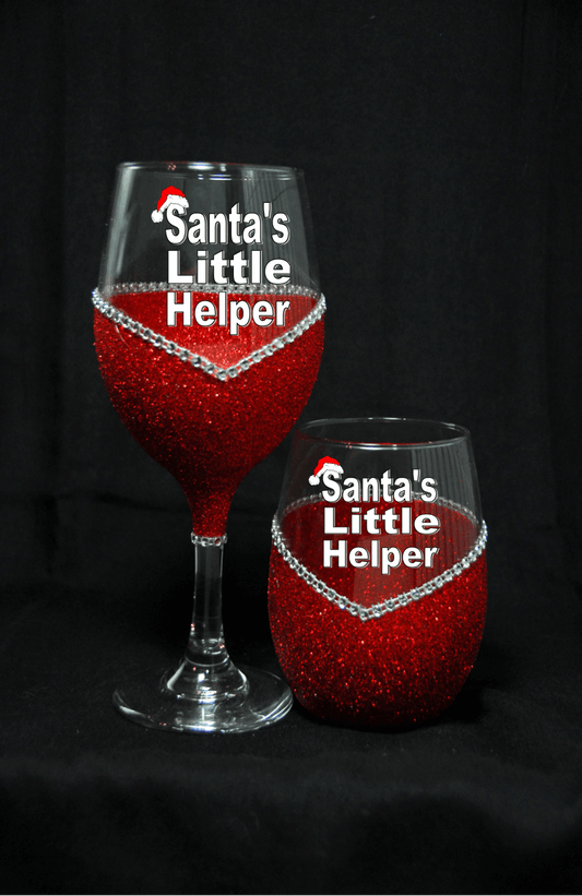 Winey Bitches Co "Santa's Little Helper" Holiday Drinkware-Choose your color