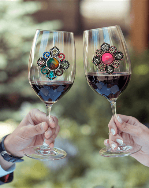 Winey Bitches Co "Universe" Tipsy Sip "Magnetic Bling for your Wine Glass" Muli-color or Pink