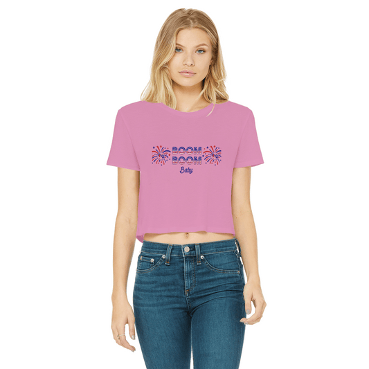 Apparel Azalea / Female / S Winey Bitches Co "Boom Boom Baby" Cropped Raw Edge Tee WineyBitchesCo