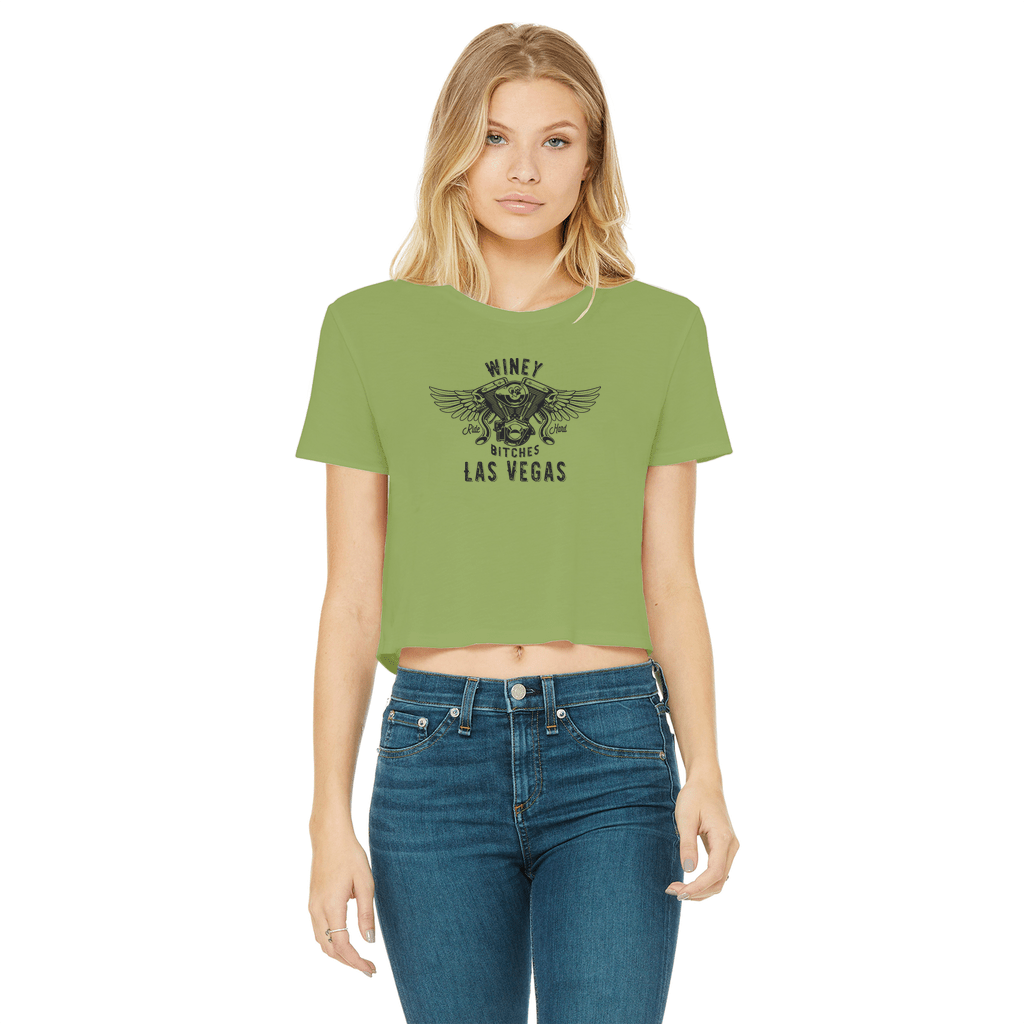 Apparel Kiwi / Female / S Winey Bitches Co "Ride Hard Las Vegas" Cropped Raw Edge Tee WineyBitchesCo