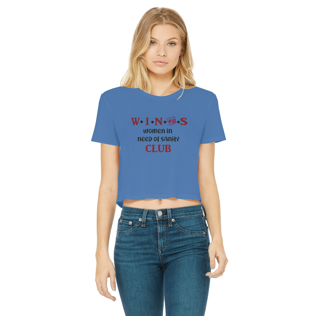 Apparel Royal Blue / Female / S WineyBitches.Co Winos Club Classic Women's Cropped Raw Edge T-Shirt WineyBitchesCo