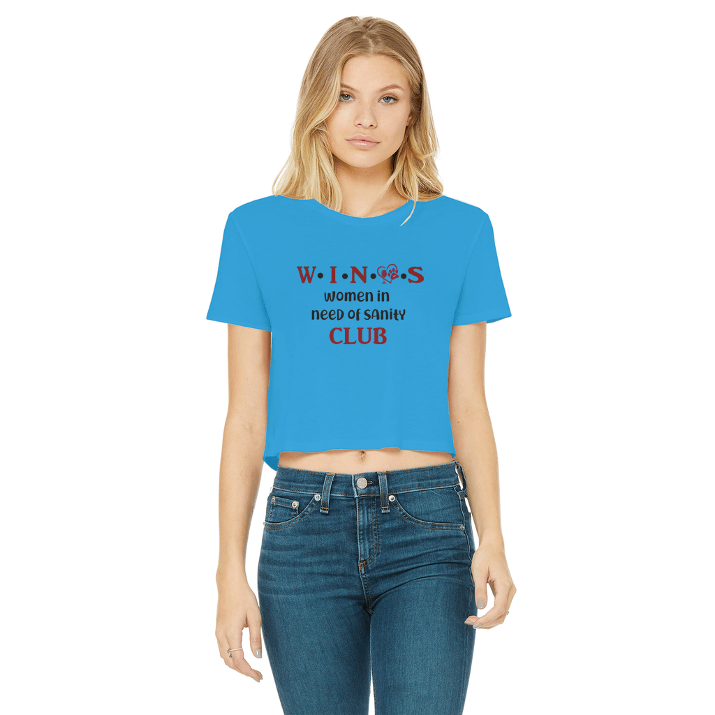 Apparel Sapphire / Female / S WineyBitches.Co Winos Club Classic Women's Cropped Raw Edge T-Shirt WineyBitchesCo