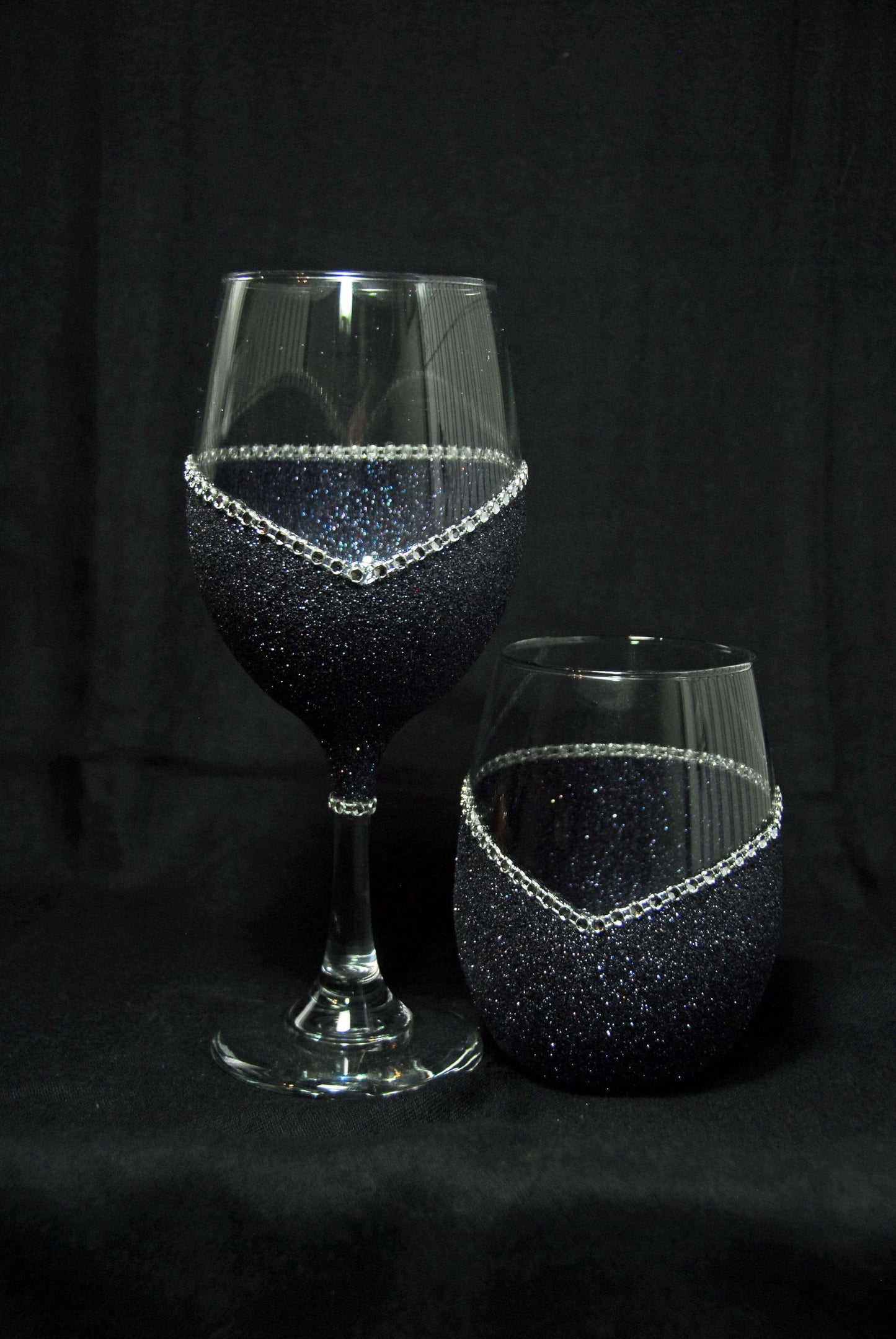 Barware Black & Silver / Stem Winey Bitches Co ""Nice With A Hint Of Naughty" Holiday Drinkware-Choose your color WineyBitchesCo