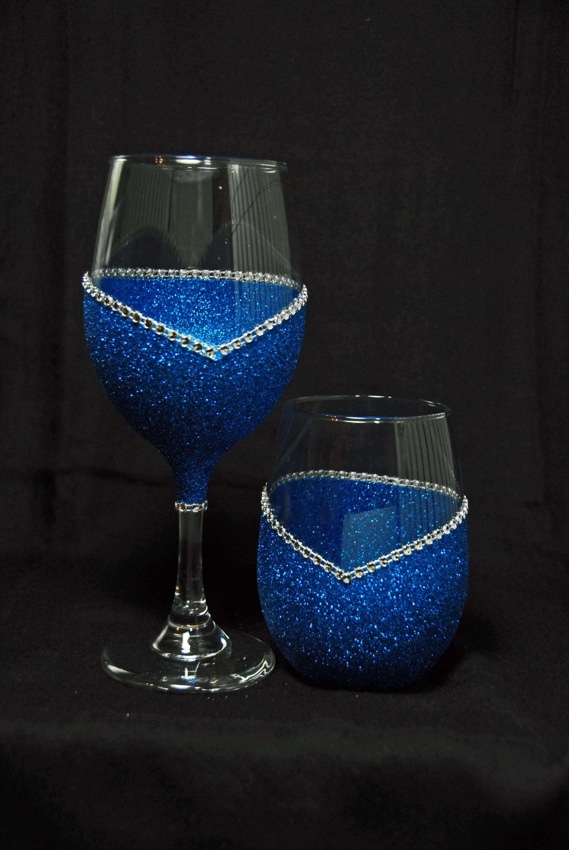 Barware Blue / Stem Winey Bitches Co ""Nice With A Hint Of Naughty" Holiday Drinkware-Choose your color WineyBitchesCo