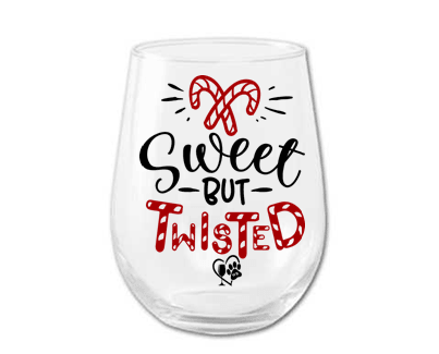 Funny Holiday Stemless Wine Glass (4pk) Show - Winey Bitches - Wine- Women- K9's