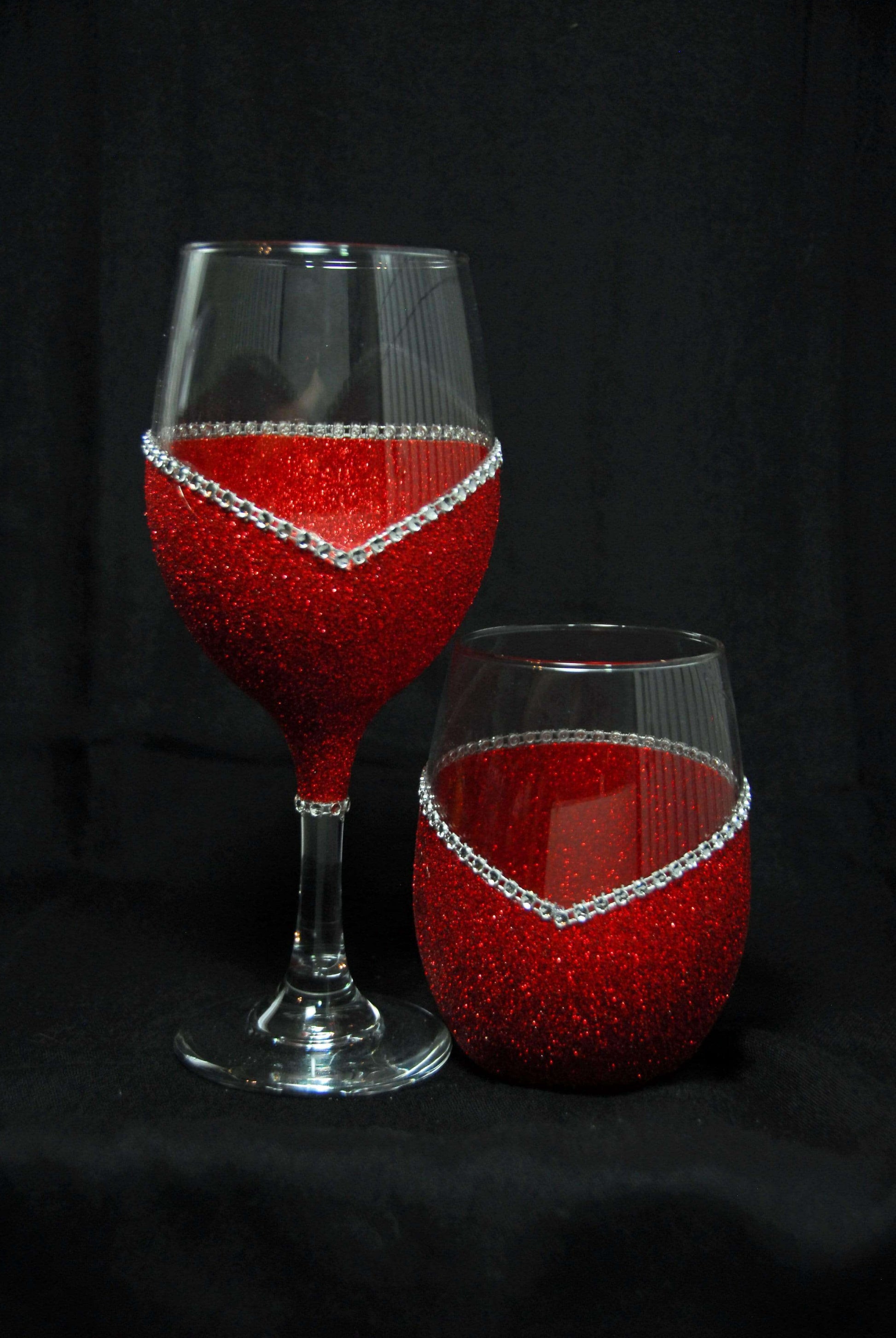 Barware Red / Stem Winey Bitches Co ""Nice With A Hint Of Naughty" Holiday Drinkware-Choose your color WineyBitchesCo