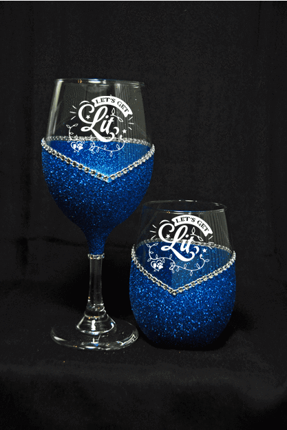 Barware Winey Bitches Co "Lets Get Lit" Holiday Drinkware-Choose your color WineyBitchesCo