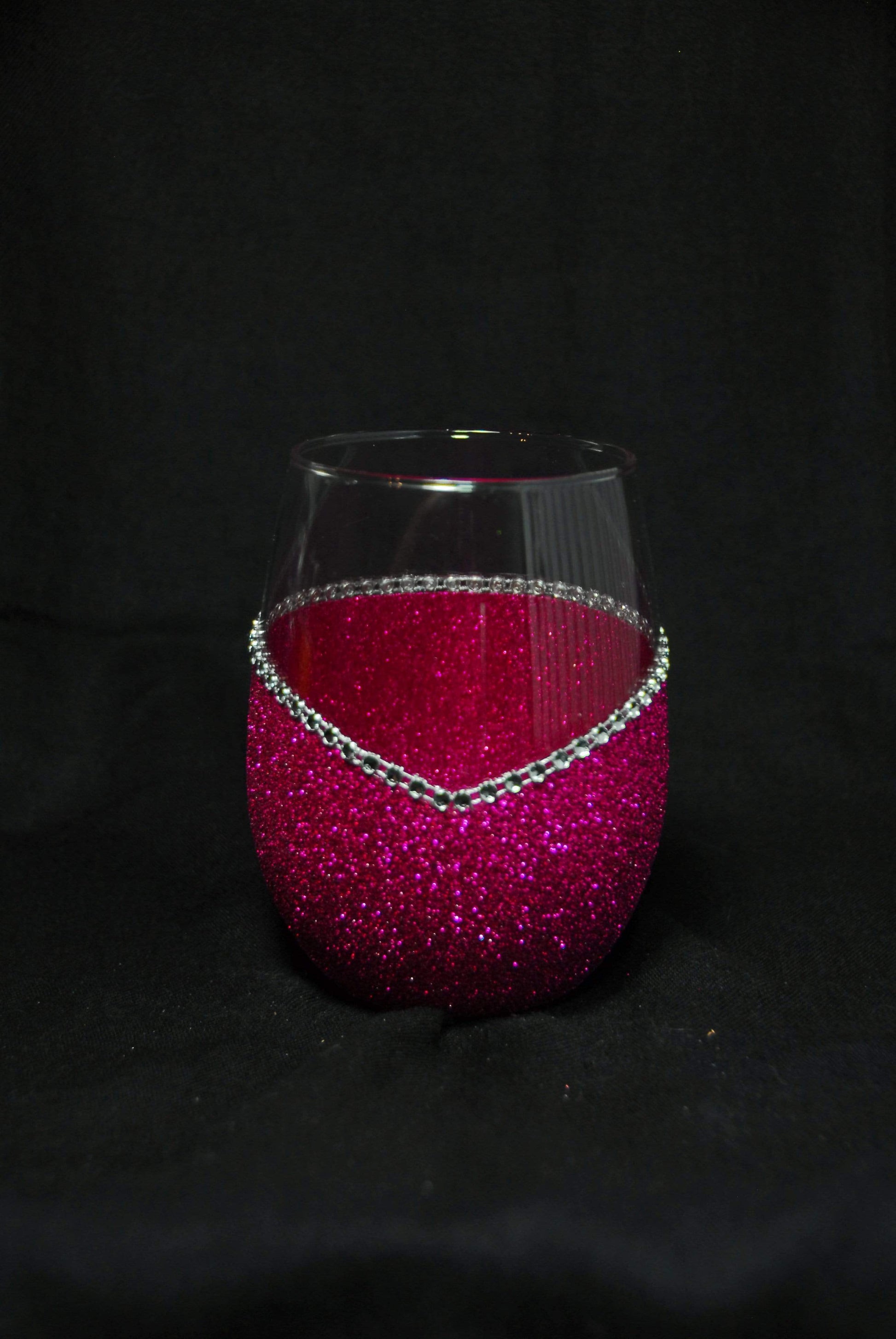 Candles Fushia Winey Bitches Co Bling Stemless Candle Set-Choose your glass color WineyBitchesCo
