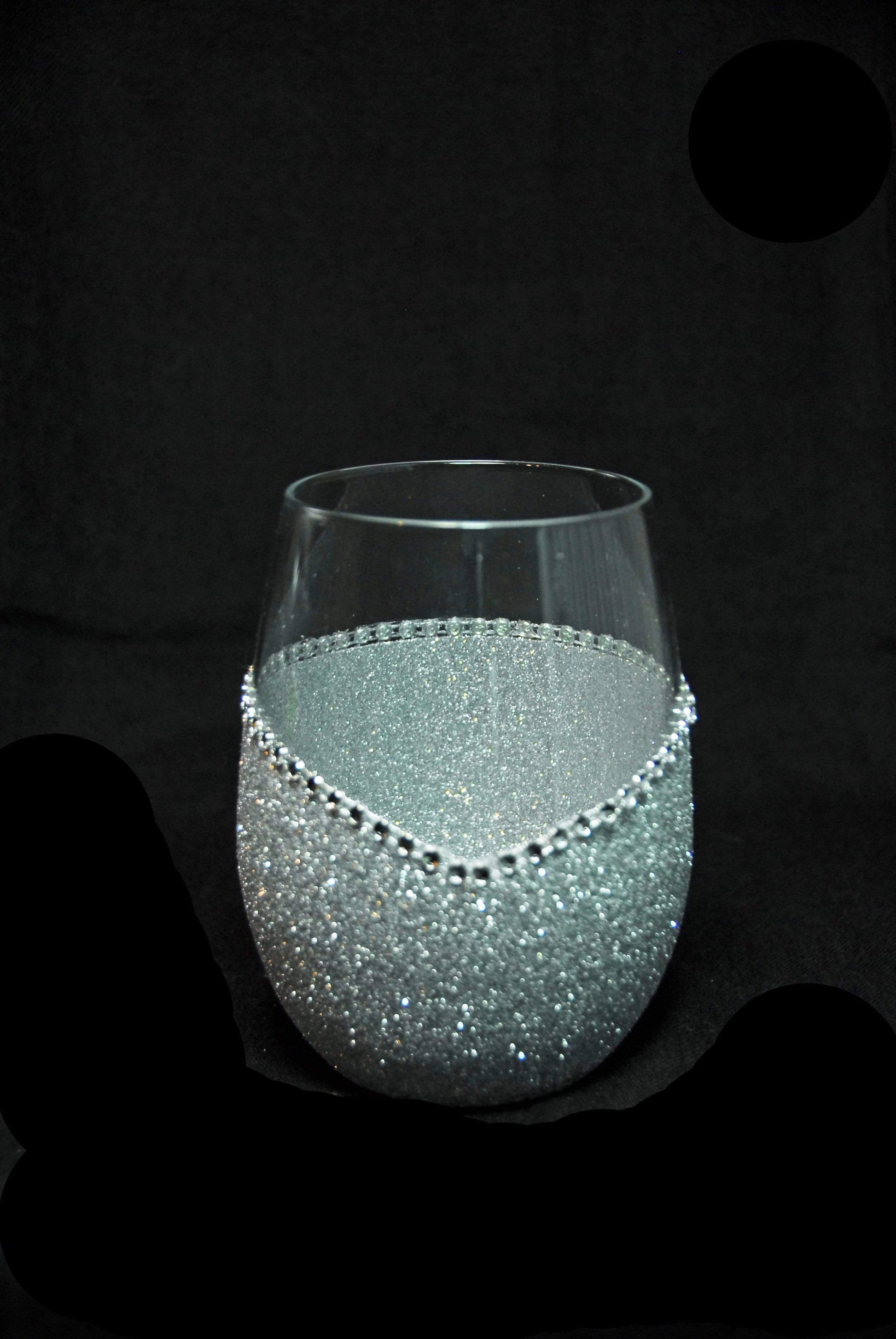 Candles Silver Winey Bitches Co Bling Stemless Candle Set-Choose your glass color WineyBitchesCo