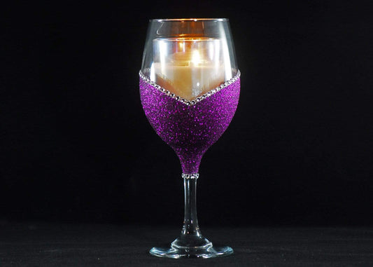 Candles Winey Bitches Co Bling Stem Candle Set-Choose your glass color WineyBitchesCo