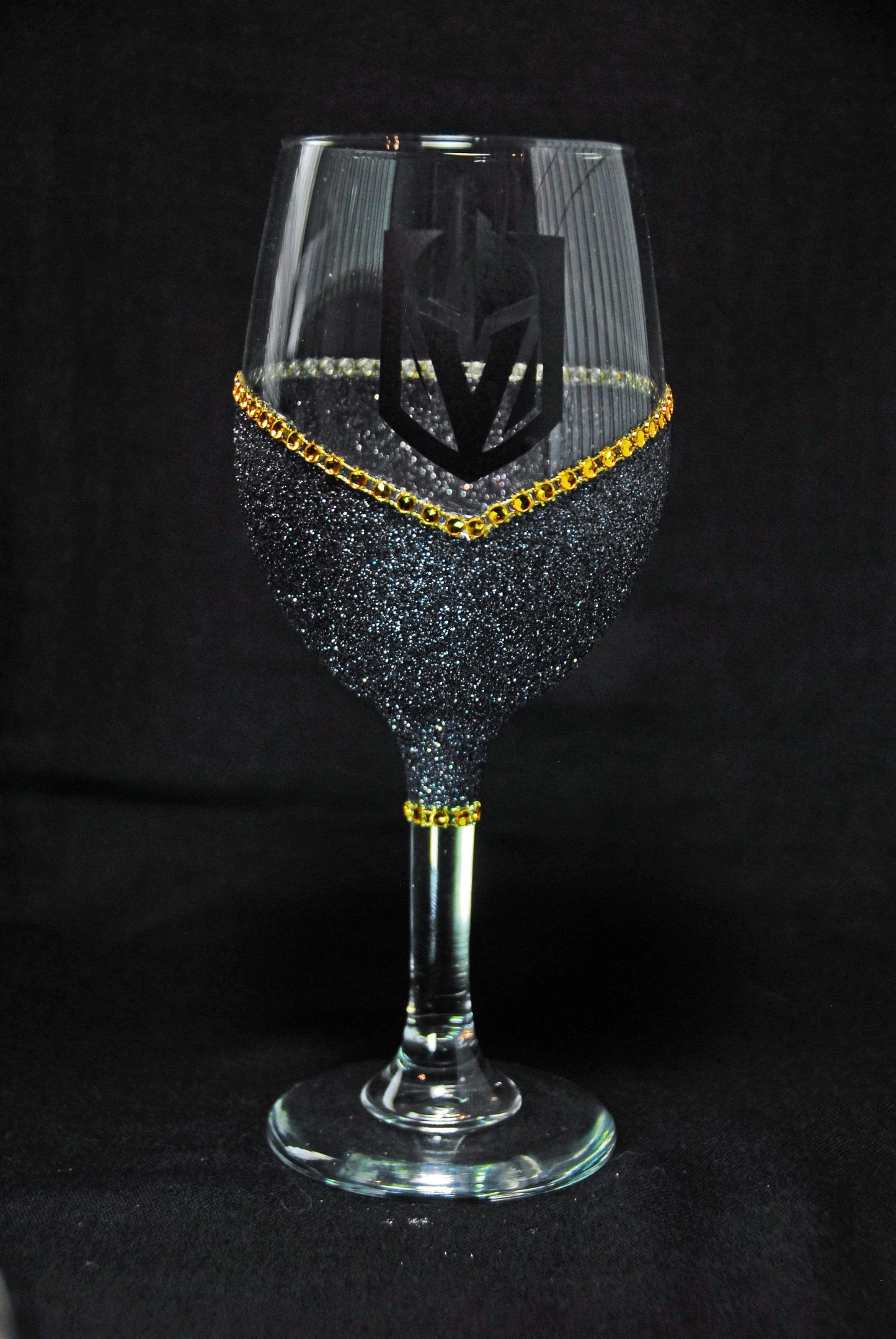 Candles Winey Bitches Co LV Golden Knights "Bling" Convertible Candle Glass-Choose your color WineyBitchesCo
