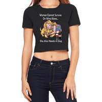 Crop Top XS/S / Black WineyBitches.co 1-2 punch with this crop top "Women Cannot Survive On Wine Alone... WineyBitchesCo