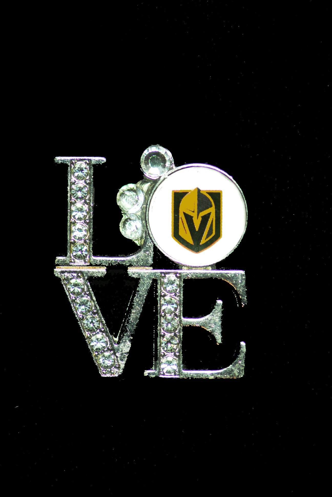 Drinkware A- VGN Love Tipsy Sip 1 1/4" x 1" Winey Bitches Co Tipsy Sips Las Vegas Golden Knights "Magnetic Bling for your Glass" Many styles to choose from WineyBitchesCo