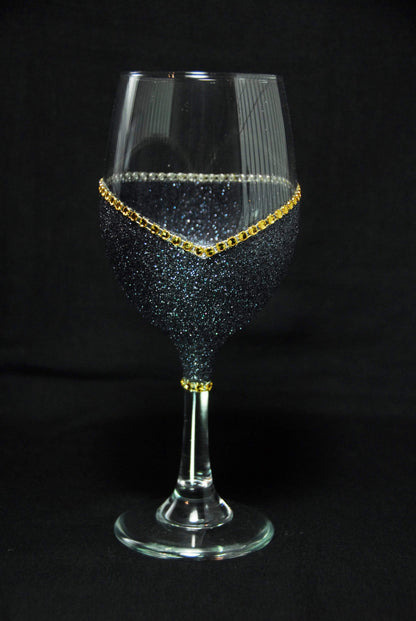 Drinkware Black-Gold / Stem Cleveland Indians Bling Stem or Stemless Wine Glasses-Choose your color WineyBitchesCo