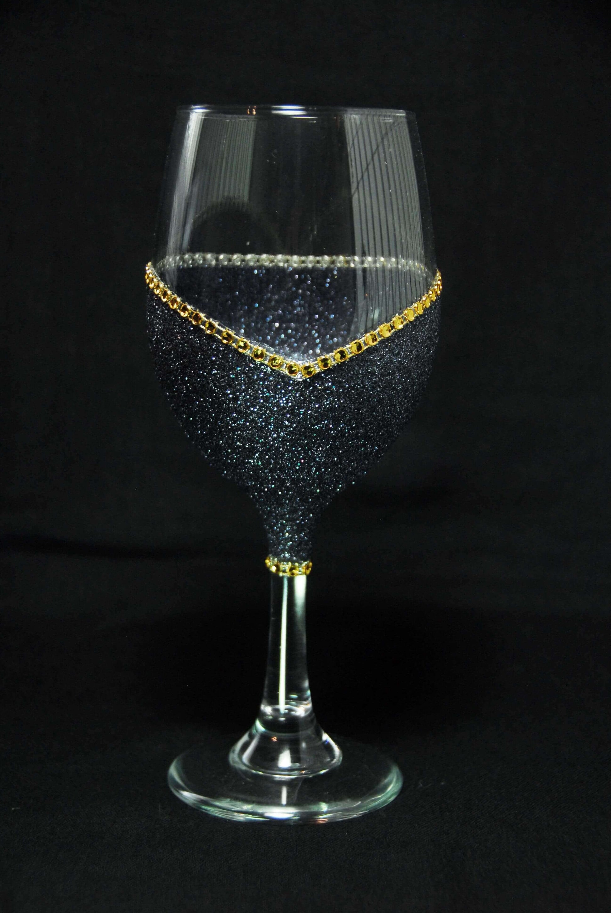 Classy Glassy Bling Stem V Style Wine Glasses-Choose your color - Winey Bitches - Wine- Women- K9's
