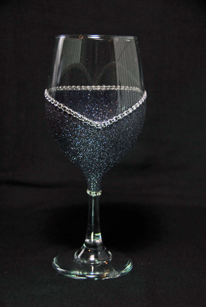 Personalized Classy Glassy Bling Stem V Style Wine Glasses-Choose your color - Winey Bitches - Wine- Women- K9's
