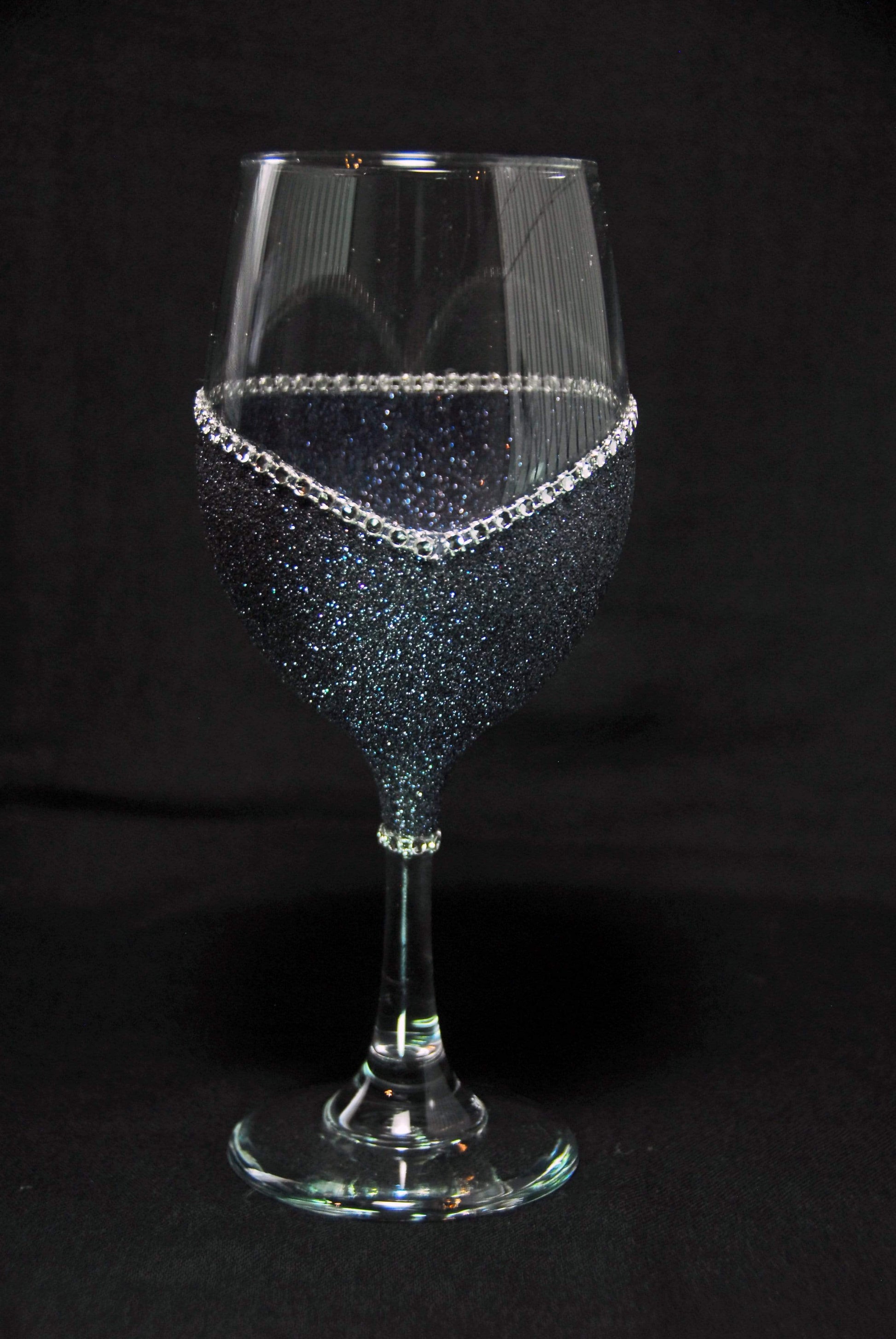Drinkware Black-Silver / Stem Winey Bitches Co Bra Off, Hair Up,Wine Poured Bling Stem or Stemless Wine Glasses-Choose your color WineyBitchesCo