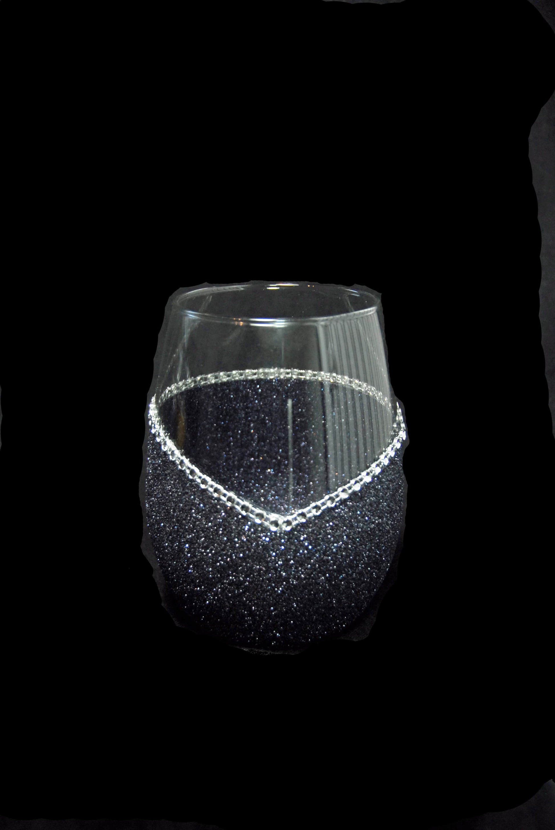 Drinkware Black-Silver / Stemless Cleveland Indians Bling Stem or Stemless Wine Glasses-Choose your color WineyBitchesCo