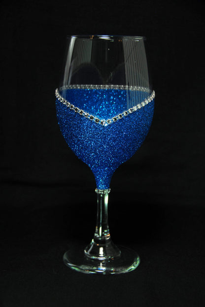 Drinkware Blue / Stem Winey Bitches Co Bra Off, Hair Up,Wine Poured Bling Stem or Stemless Wine Glasses-Choose your color WineyBitchesCo