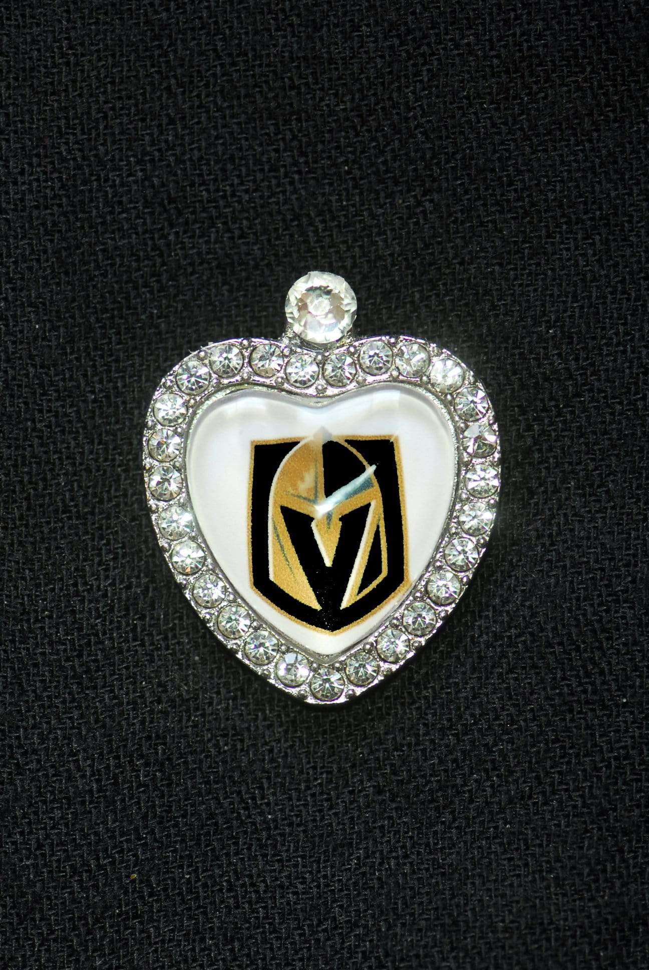 Drinkware C-VGN White Heart Tipsy Sip 1 1/8" X 7/8" Winey Bitches Co Tipsy Sips Las Vegas Golden Knights "Magnetic Bling for your Glass" Many styles to choose from WineyBitchesCo