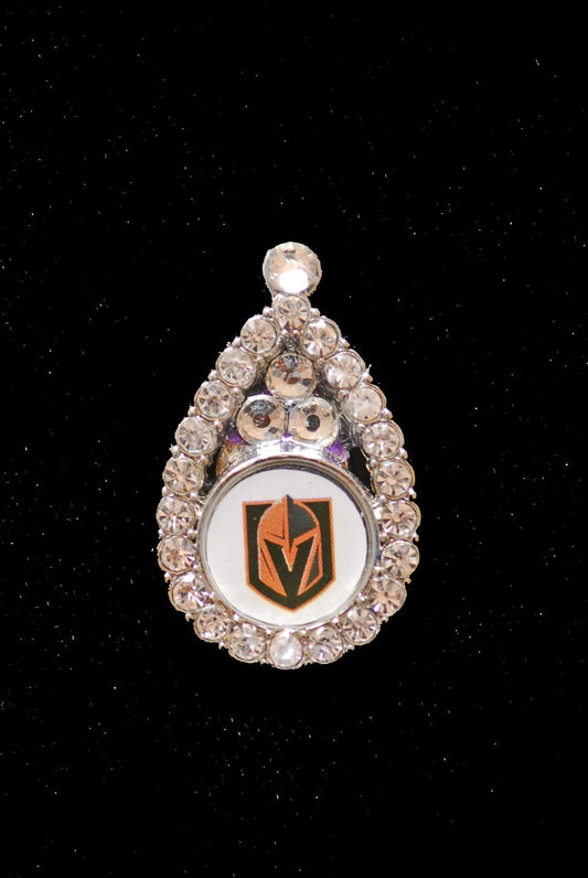 Drinkware D- VGN Teardrop Tipsy Sip 1.1/4" X 3/4" Winey Bitches Co Tipsy Sips Las Vegas Golden Knights "Magnetic Bling for your Glass" Many styles to choose from WineyBitchesCo