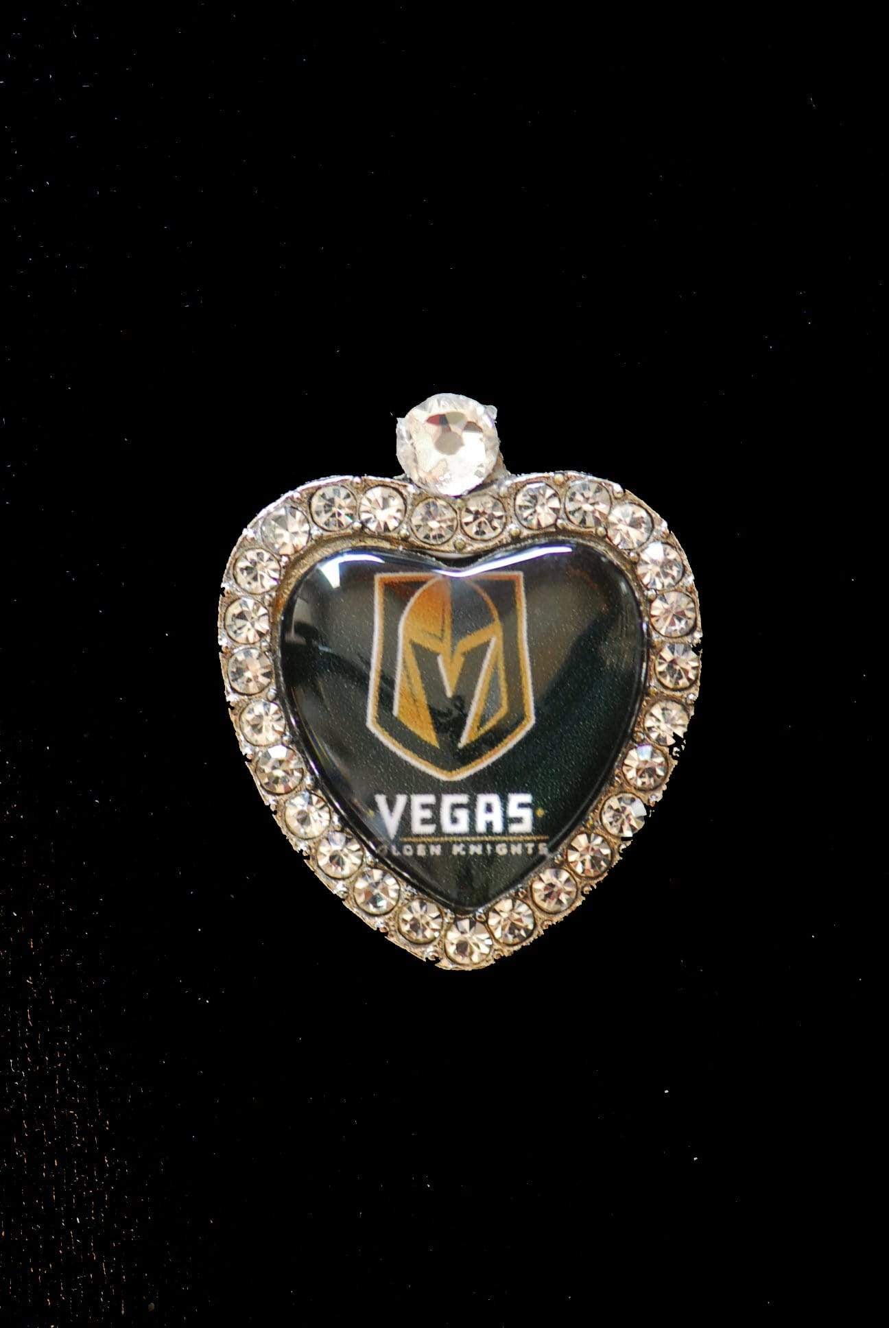 Drinkware E-VGN Black Heart Tipsy Sip1 1/8" X 7/8" Winey Bitches Co Tipsy Sips Las Vegas Golden Knights "Magnetic Bling for your Glass" Many styles to choose from WineyBitchesCo