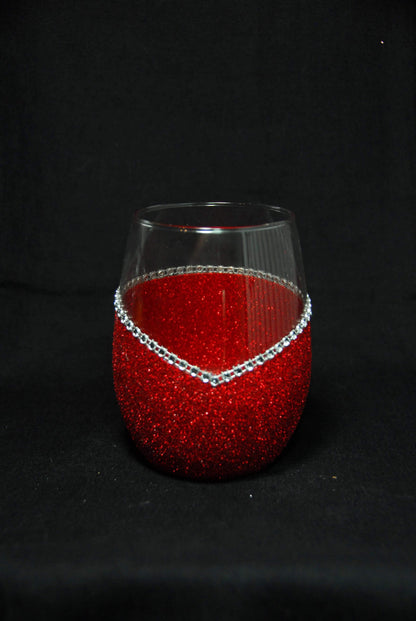 Funny "Essential Bitch" Saying- Bling Stem or Stemless Wine Glasses-Choose your color - Winey Bitches - Wine- Women- K9's