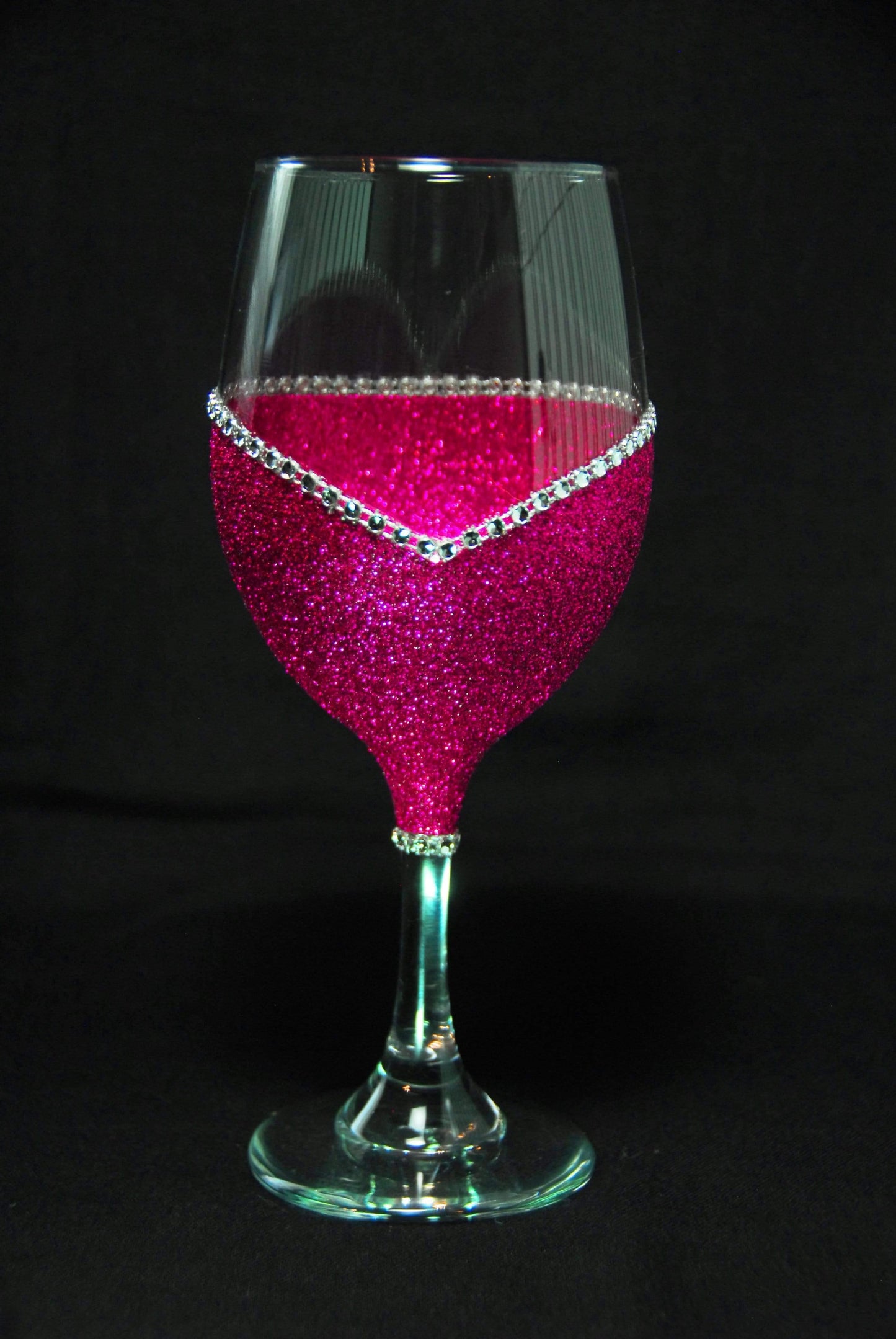 Funny "Happy Bitch" Saying- Bling Stem or Stemless Wine Glasses-Choose your color - Winey Bitches - Wine- Women- K9's