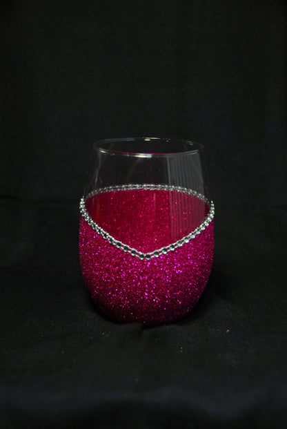 Funny "100% Bitch" Saying- Bling Stem or Stemless Wine Glasses-Choose your color - Winey Bitches - Wine- Women- K9's