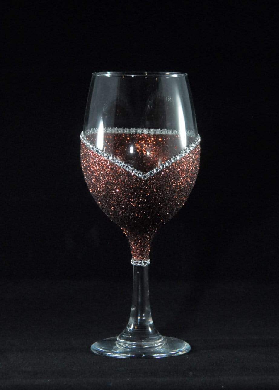 Drinkware Mocha- New Color / Stem Winey Bitches Co Bra Off, Hair Up,Wine Poured Bling Stem or Stemless Wine Glasses-Choose your color WineyBitchesCo