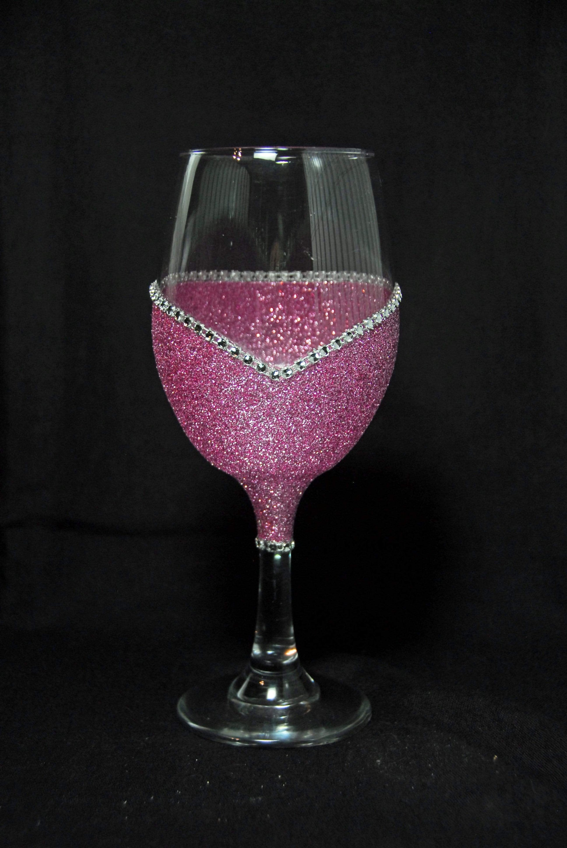 Drinkware Pink / Stem Cleveland Indians Bling Stem or Stemless Wine Glasses-Choose your color WineyBitchesCo