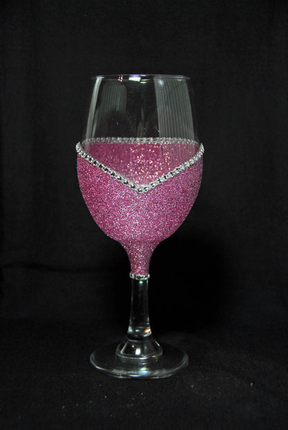 Funny "Playful Bitch" Saying- Bling Stem or Stemless Wine Glasses-Choose your color - Winey Bitches - Wine- Women- K9's