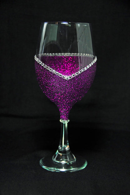 Happy Single Awareness Day " Anti Valentines Day Wine Glass- Choose your color, Stem or Stemless - Winey Bitches - Wine- Women- K9's