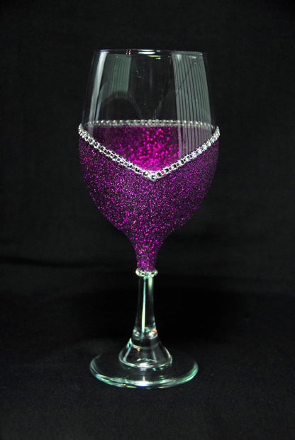 Drinkware Purple / Stem Cleveland Indians Bling Stem or Stemless Wine Glasses-Choose your color WineyBitchesCo