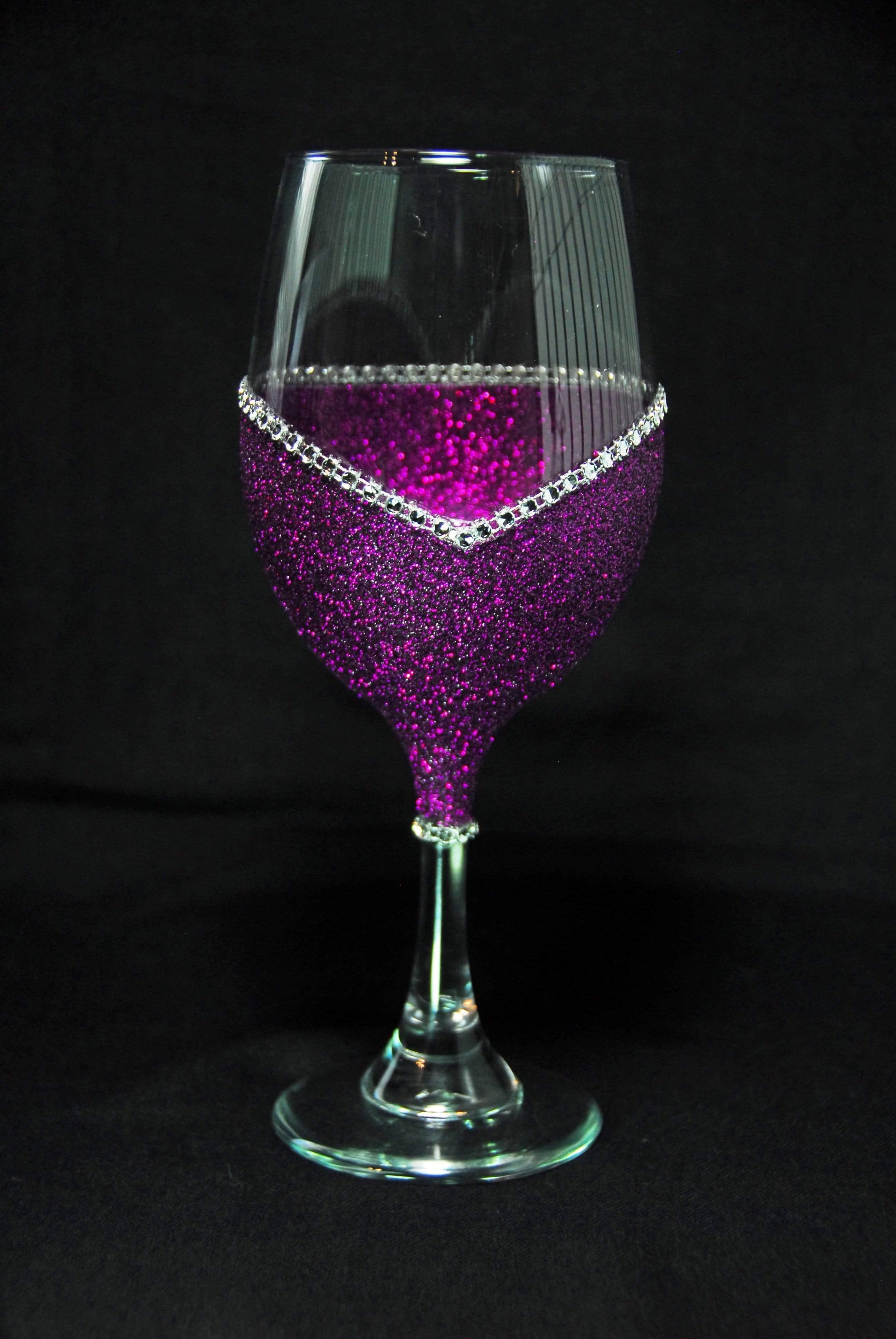 Funny "100% Bitch" Saying- Bling Stem or Stemless Wine Glasses-Choose your color - Winey Bitches - Wine- Women- K9's