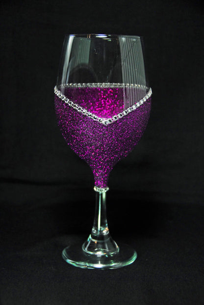 Funny "Essential Bitch" Saying- Bling Stem or Stemless Wine Glasses-Choose your color - Winey Bitches - Wine- Women- K9's