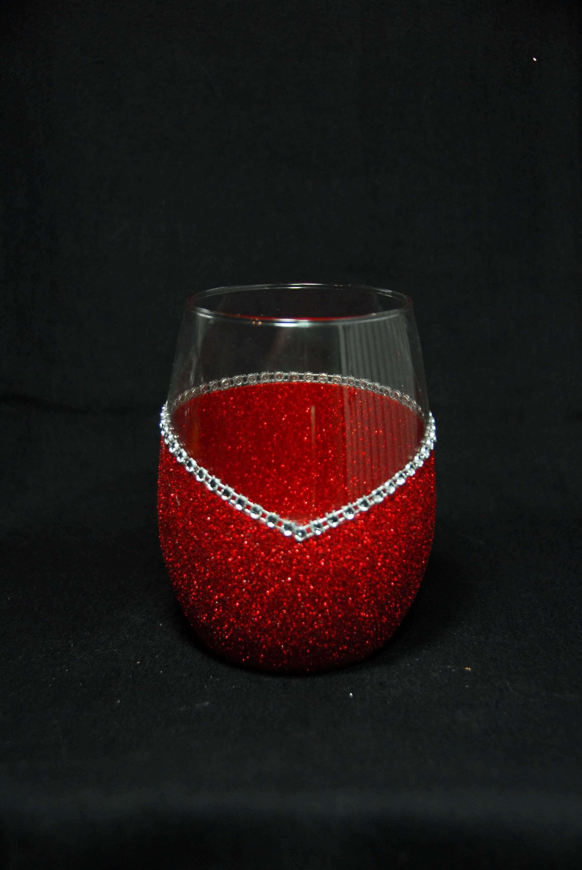 Classy Glassy Bling Stemless V Style Wine Glasses-Choose your color - Winey Bitches - Wine- Women- K9's