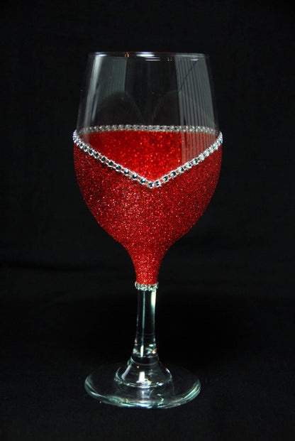 Drinkware Red / Stem Cleveland Indians Bling Stem or Stemless Wine Glasses-Choose your color WineyBitchesCo