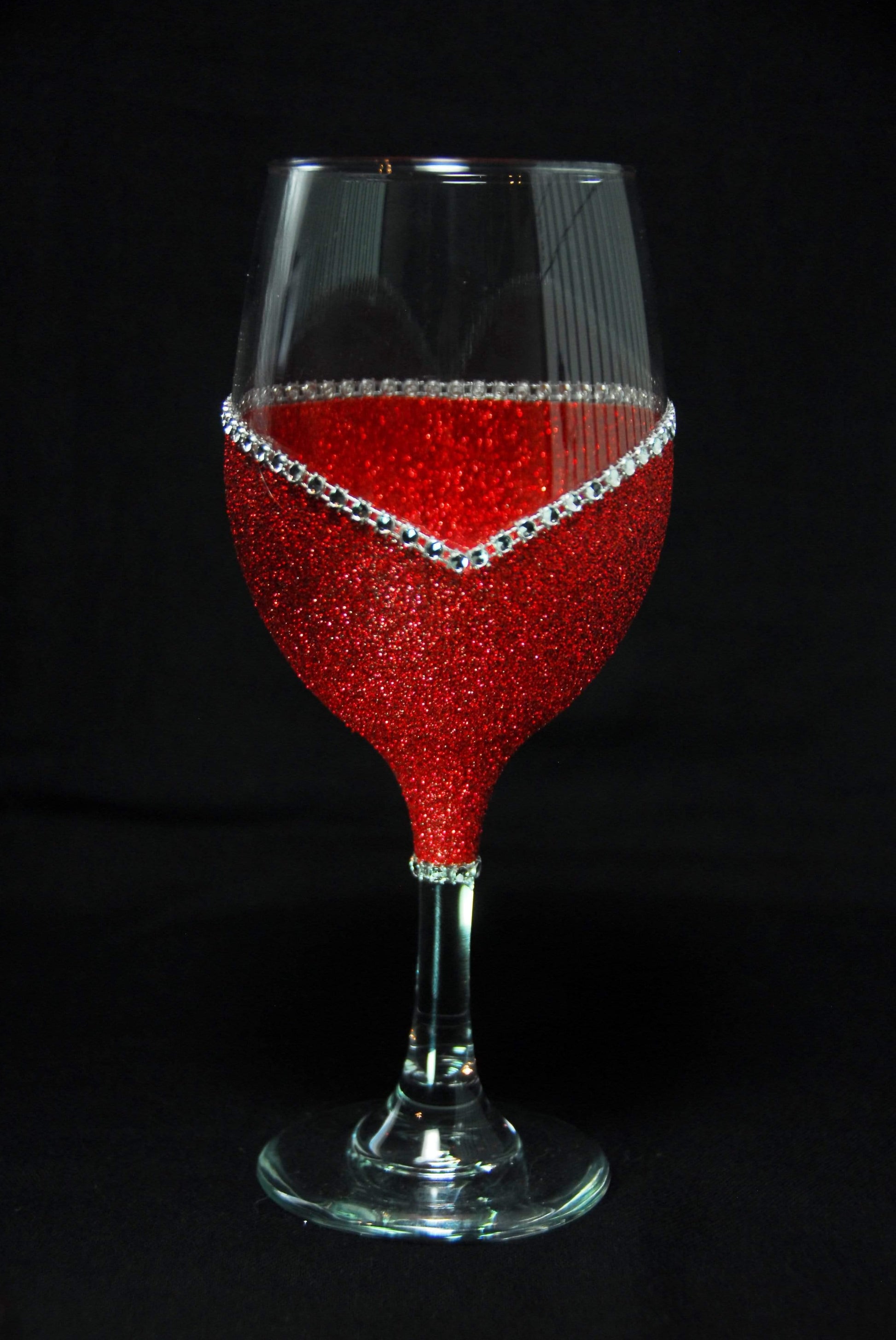 Funny "Kinky Bitch" Saying- Bling Stem or Stemless Wine Glasses-Choose your color - Winey Bitches - Wine- Women- K9's
