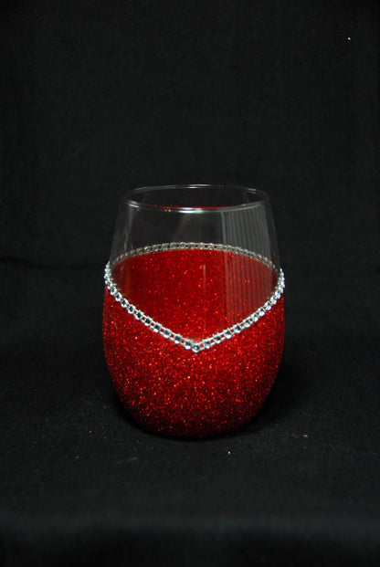Funny "100% Bitch" Saying- Bling Stem or Stemless Wine Glasses-Choose your color - Winey Bitches - Wine- Women- K9's