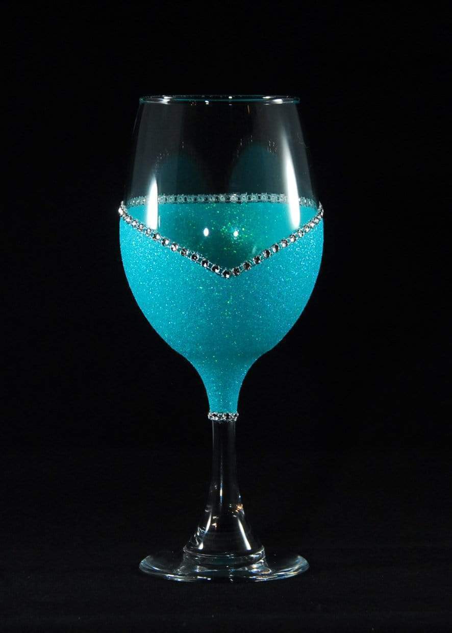 Drinkware Teal- New Color / Stem Cleveland Indians Bling Stem or Stemless Wine Glasses-Choose your color WineyBitchesCo
