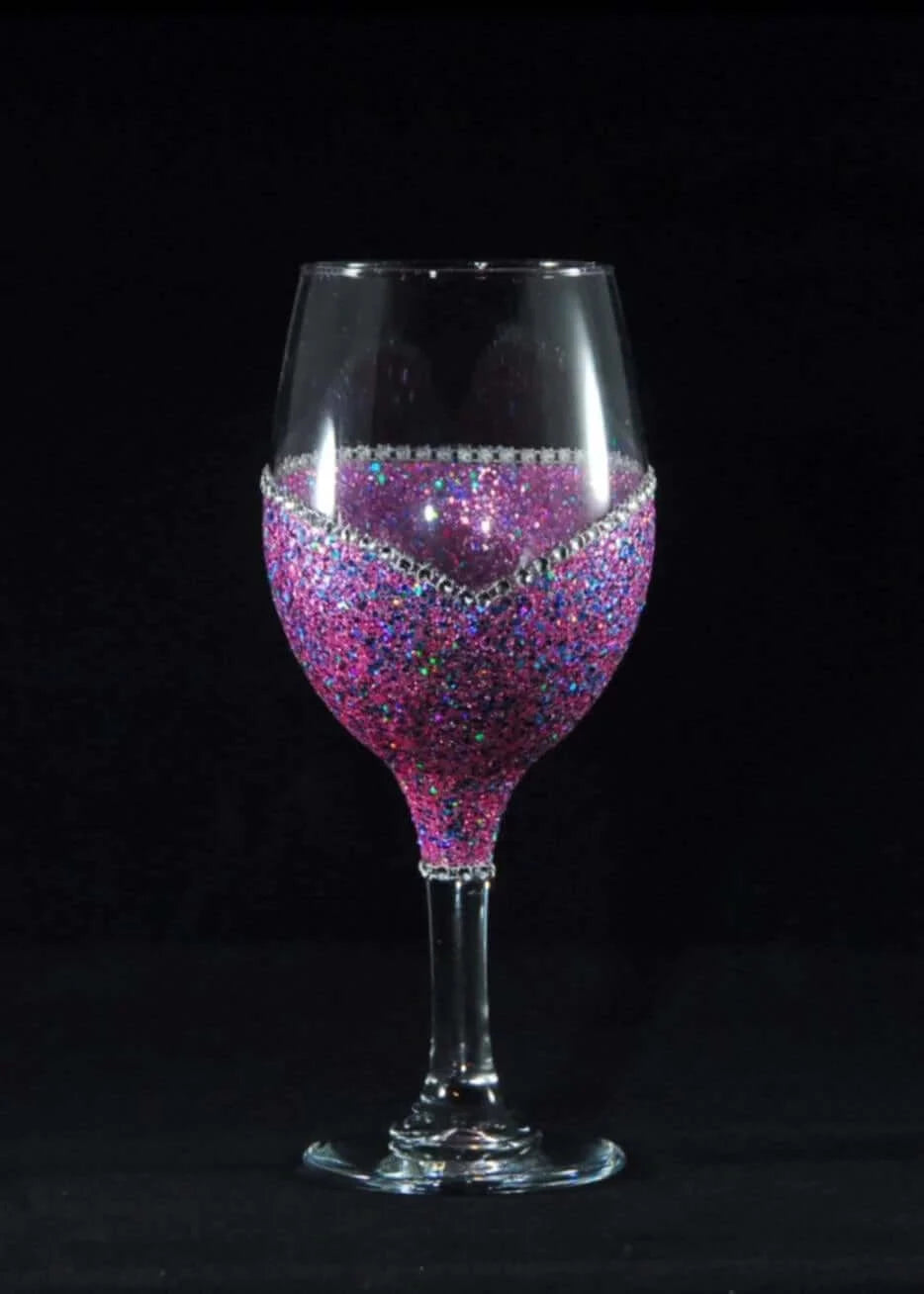 Happy Single Awareness Day " Anti Valentines Day Wine Glass- Choose your color, Stem or Stemless - Winey Bitches - Wine- Women- K9's