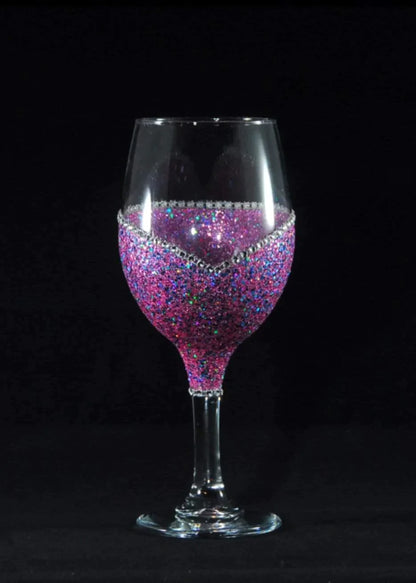 Happy Single Awareness Day " Anti Valentines Day Wine Glass- Choose your color, Stem or Stemless - Winey Bitches - Wine- Women- K9's