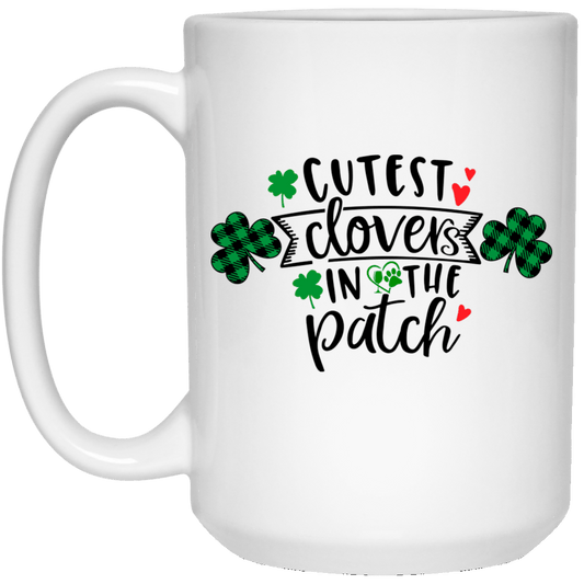 Drinkware White / One Size Winey Bitches Co "Cutest Clovers in the Patch" 15 oz. White Mug WineyBitchesCo