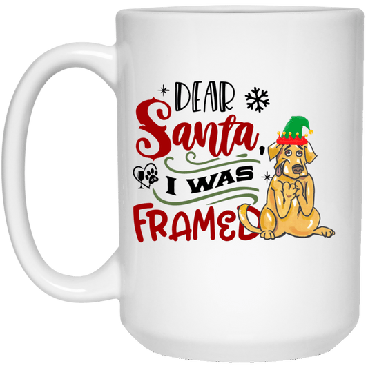 Drinkware White / One Size Winey Bitches Co "Dear Santa I Was Framed" 15 oz. White Mug WineyBitchesCo