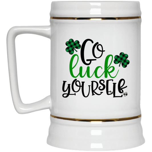 Drinkware White / One Size Winey Bitches Co "Go Luck Yourself" Beer Stein 22oz. WineyBitchesCo