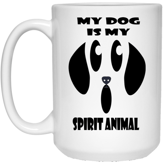 Drinkware White / One Size WineyBitches.Co "My Dog Is My Spirit Animal" Halloween 15 oz. White Mug WineyBitchesCo