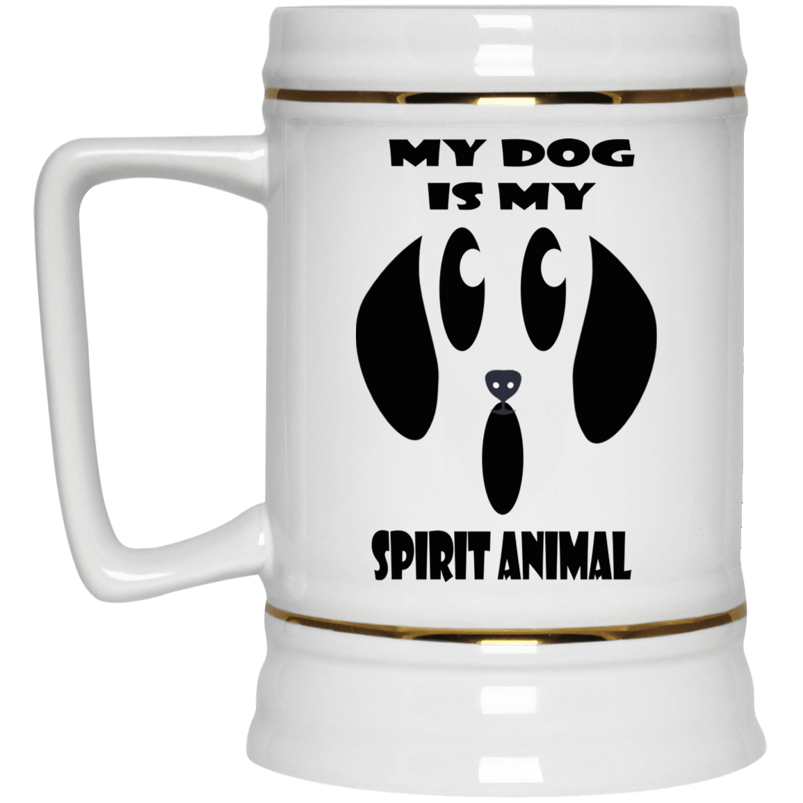 Drinkware White / One Size WineyBitches.Co "My Dog Is My Spirit Animal" Halloween Beer Stein 22oz. WineyBitchesCo