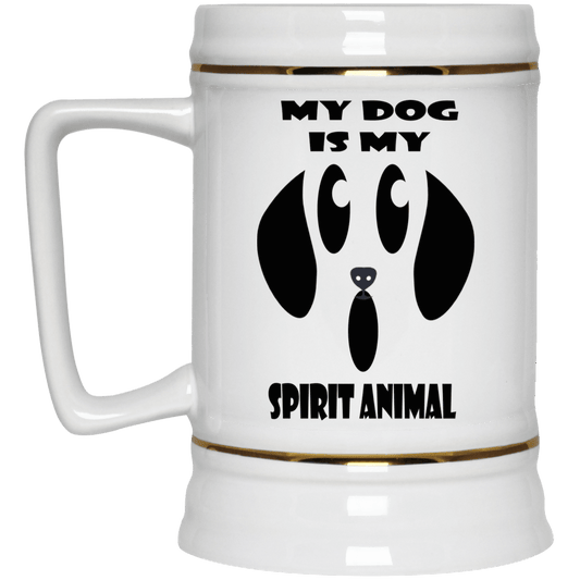 Drinkware White / One Size WineyBitches.Co "My Dog Is My Spirit Animal" Halloween Beer Stein 22oz. WineyBitchesCo